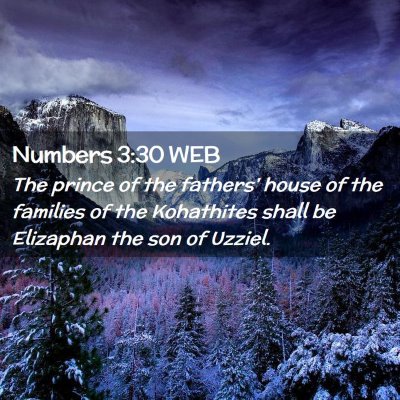 Picture 02 - Numbers 3:30 WEB - The prince of the fathers' house of the families - Bible Verse Picture
