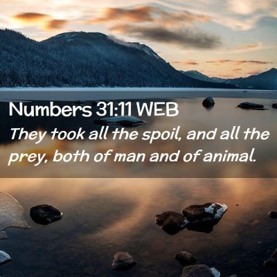 Picture 02 - Numbers 31:11 WEB - They took all the spoil, and all the prey, both - Bible Verse Picture