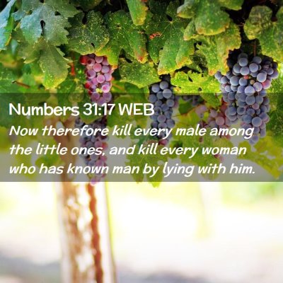 Picture 02 - Numbers 31:17 WEB - Now therefore kill every male among the little - Bible Verse Picture