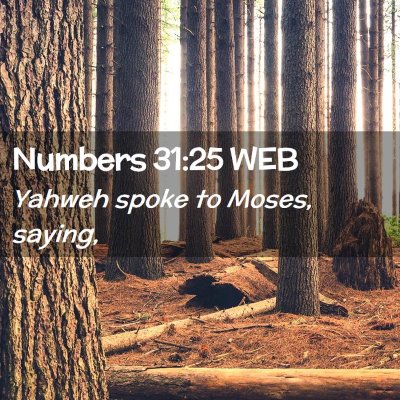 Picture 02 - Numbers 31:25 WEB - Yahweh spoke to Moses, - Bible Verse Picture