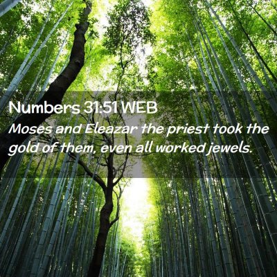 Picture 02 - Numbers 31:51 WEB - Moses and Eleazar the priest took the gold of - Bible Verse Picture