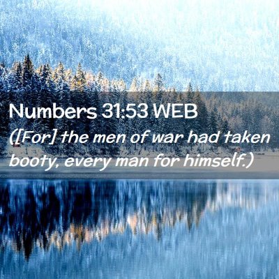 Picture 02 - Numbers 31:53 WEB - ([For] the men of war had taken booty, every man - Bible Verse Picture