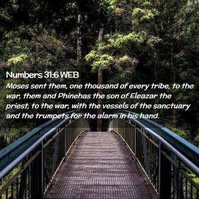 Picture 02 - Numbers 31:6 WEB - Moses sent them, one thousand of every tribe, to - Bible Verse Picture