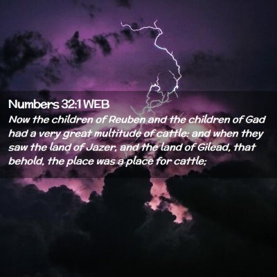 Picture 02 - Numbers 32:1 WEB - Now the children of Reuben and the children of - Bible Verse Picture