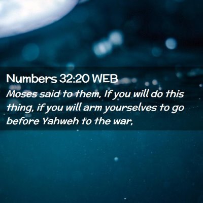 Picture 02 - Numbers 32:20 WEB - Moses said to them, If you will do this thing, if - Bible Verse Picture