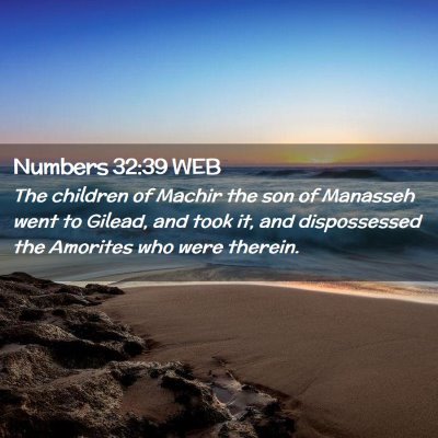 Picture 02 - Numbers 32:39 WEB - The children of Machir the son of Manasseh went - Bible Verse Picture