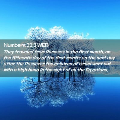 Picture 02 - Numbers 33:3 WEB - They traveled from Rameses in the first month, on - Bible Verse Picture