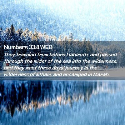 Picture 02 - Numbers 33:8 WEB - They traveled from before Hahiroth, and passed - Bible Verse Picture