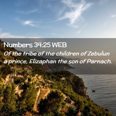Picture 02 - Numbers 34:25 WEB - Of the tribe of the children of Zebulun a prince, - Bible Verse Picture