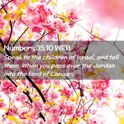 Picture 02 - Numbers 35:10 WEB - Speak to the children of Israel, and tell them, - Bible Verse Picture