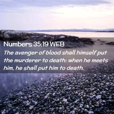Picture 02 - Numbers 35:19 WEB - The avenger of blood shall himself put the - Bible Verse Picture