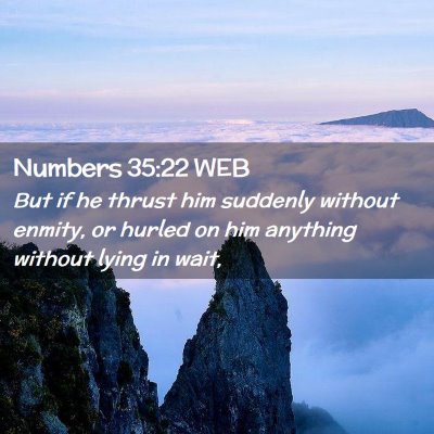 Picture 02 - Numbers 35:22 WEB - But if he thrust him suddenly without enmity, or - Bible Verse Picture