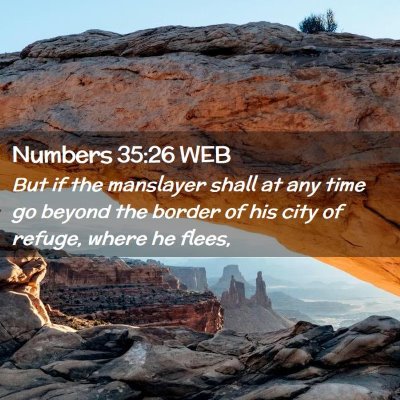 Picture 02 - Numbers 35:26 WEB - But if the manslayer shall at any time go beyond - Bible Verse Picture