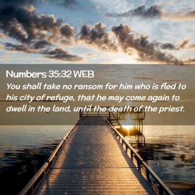 Picture 02 - Numbers 35:32 WEB - You shall take no ransom for him who is fled to - Bible Verse Picture