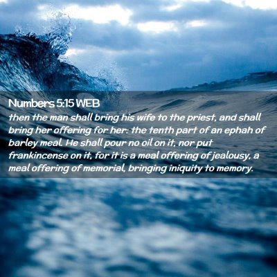 Picture 02 - Numbers 5:15 WEB - then the man shall bring his wife to the priest, - Bible Verse Picture