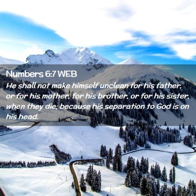 Picture 02 - Numbers 6:7 WEB - He shall not make himself unclean for his father, - Bible Verse Picture