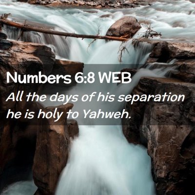 Picture 02 - Numbers 6:8 WEB - All the days of his separation he is holy to - Bible Verse Picture