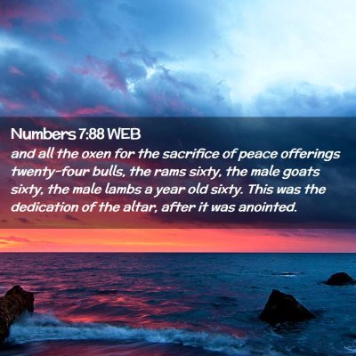 Picture 02 - Numbers 7:88 WEB - and all the oxen for the sacrifice of peace - Bible Verse Picture