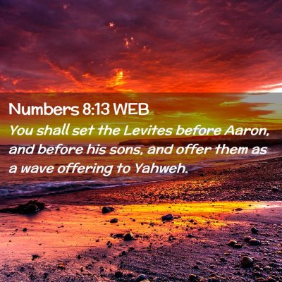 Picture 02 - Numbers 8:13 WEB - You shall set the Levites before Aaron, and - Bible Verse Picture