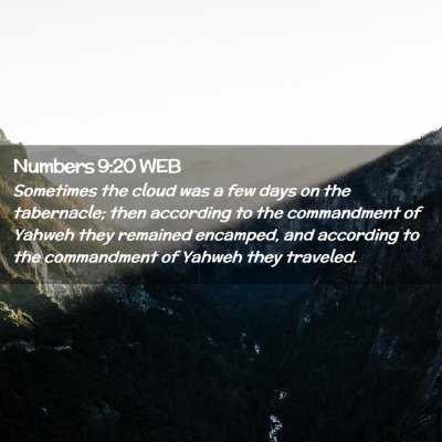 Picture 02 - Numbers 9:20 WEB - Sometimes the cloud was a few days on the - Bible Verse Picture