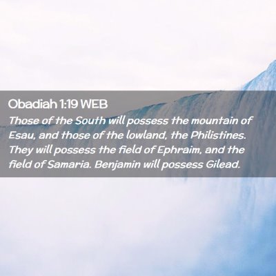 Picture 02 - Obadiah 1:19 WEB - Those of the South will possess the mountain of - Bible Verse Picture