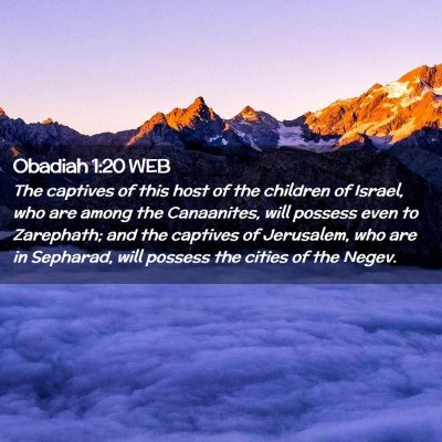 Picture 02 - Obadiah 1:20 WEB - The captives of this host of the children of - Bible Verse Picture