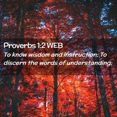 Picture 02 - Proverbs 1:2 WEB - To know wisdom and instruction; To discern the - Bible Verse Picture