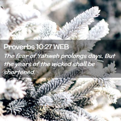 Picture 02 - Proverbs 10:27 WEB - The fear of Yahweh prolongs days, But the years - Bible Verse Picture