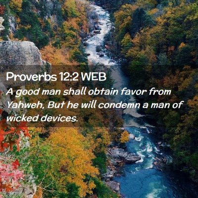 Picture 02 - Proverbs 12:2 WEB - A good man shall obtain favor from Yahweh, But he - Bible Verse Picture