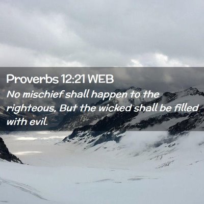 Picture 02 - Proverbs 12:21 WEB - No mischief shall happen to the righteous, But - Bible Verse Picture