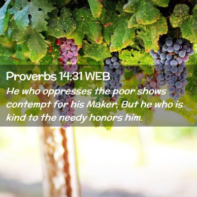 Picture 02 - Proverbs 14:31 WEB - He who oppresses the poor shows contempt for his - Bible Verse Picture
