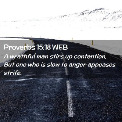 Picture 02 - Proverbs 15:18 WEB - A wrathful man stirs up contention, But one who - Bible Verse Picture