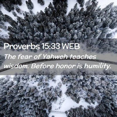 Picture 02 - Proverbs 15:33 WEB - The fear of Yahweh teaches wisdom. Before honor - Bible Verse Picture