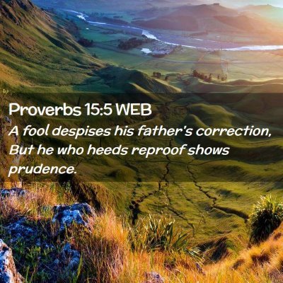 Picture 02 - Proverbs 15:5 WEB - A fool despises his father's correction, But he - Bible Verse Picture