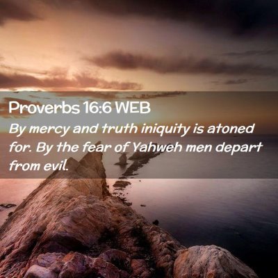 Picture 02 - Proverbs 16:6 WEB - By mercy and truth iniquity is atoned for. By the - Bible Verse Picture