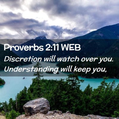 Picture 02 - Proverbs 2:11 WEB - Discretion will watch over you. Understanding - Bible Verse Picture