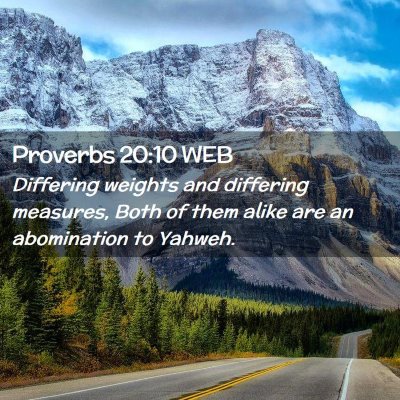Picture 02 - Proverbs 20:10 WEB - Differing weights and differing measures, Both of - Bible Verse Picture