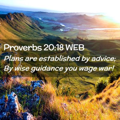Picture 02 - Proverbs 20:18 WEB - Plans are established by advice; By wise guidance - Bible Verse Picture