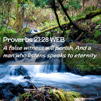 Picture 02 - Proverbs 21:28 WEB - A false witness will perish, And a man who - Bible Verse Picture