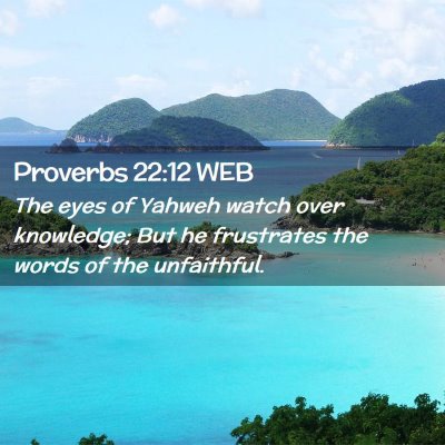 Picture 02 - Proverbs 22:12 WEB - The eyes of Yahweh watch over knowledge; But he - Bible Verse Picture