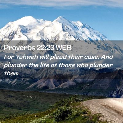 Picture 02 - Proverbs 22:23 WEB - For Yahweh will plead their case, And plunder the - Bible Verse Picture