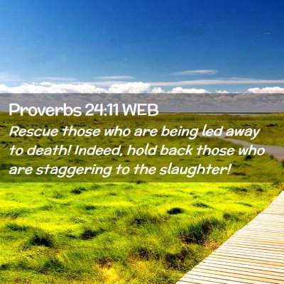 Picture 02 - Proverbs 24:11 WEB - Rescue those who are being led away to death! - Bible Verse Picture