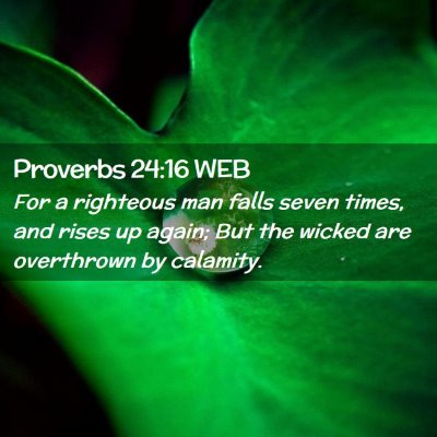 Picture 02 - Proverbs 24:16 WEB - For a righteous man falls seven times, and rises - Bible Verse Picture