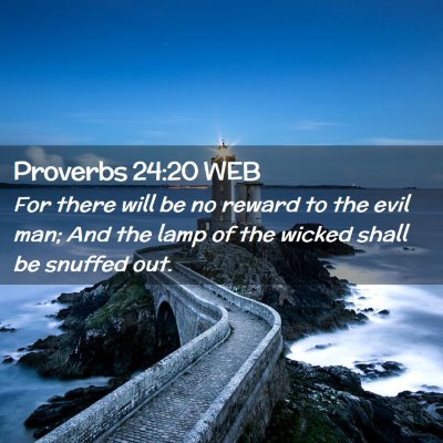 Picture 02 - Proverbs 24:20 WEB - For there will be no reward to the evil man; And - Bible Verse Picture