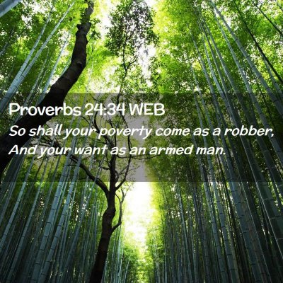 Picture 02 - Proverbs 24:34 WEB - So shall your poverty come as a robber, And your - Bible Verse Picture