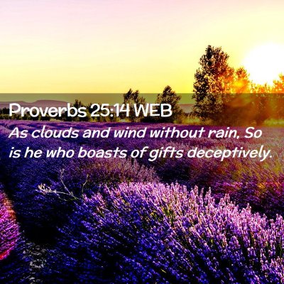 Picture 02 - Proverbs 25:14 WEB - As clouds and wind without rain, So is he who - Bible Verse Picture