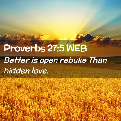 Picture 02 - Proverbs 27:5 WEB - Better is open rebuke Than hidden - Bible Verse Picture