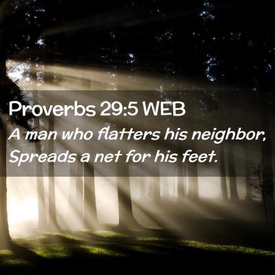 Picture 02 - Proverbs 29:5 WEB - A man who flatters his neighbor, Spreads a net - Bible Verse Picture