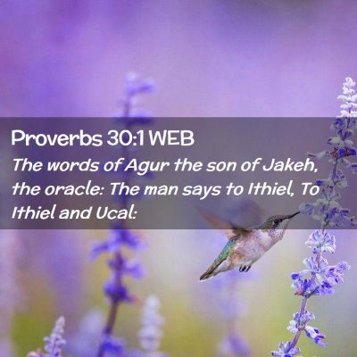 Picture 02 - Proverbs 30:1 WEB - The words of Agur the son of Jakeh, the oracle: - Bible Verse Picture