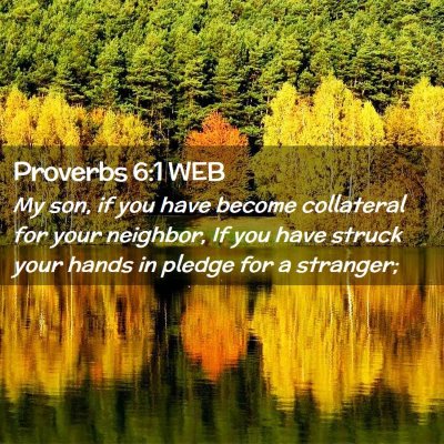 Picture 02 - Proverbs 6:1 WEB - My son, if you have become collateral for your - Bible Verse Picture
